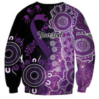 Domestic Violence Awareness Personalised Sweatshirt Aboriginal Ribbon Dot Painting