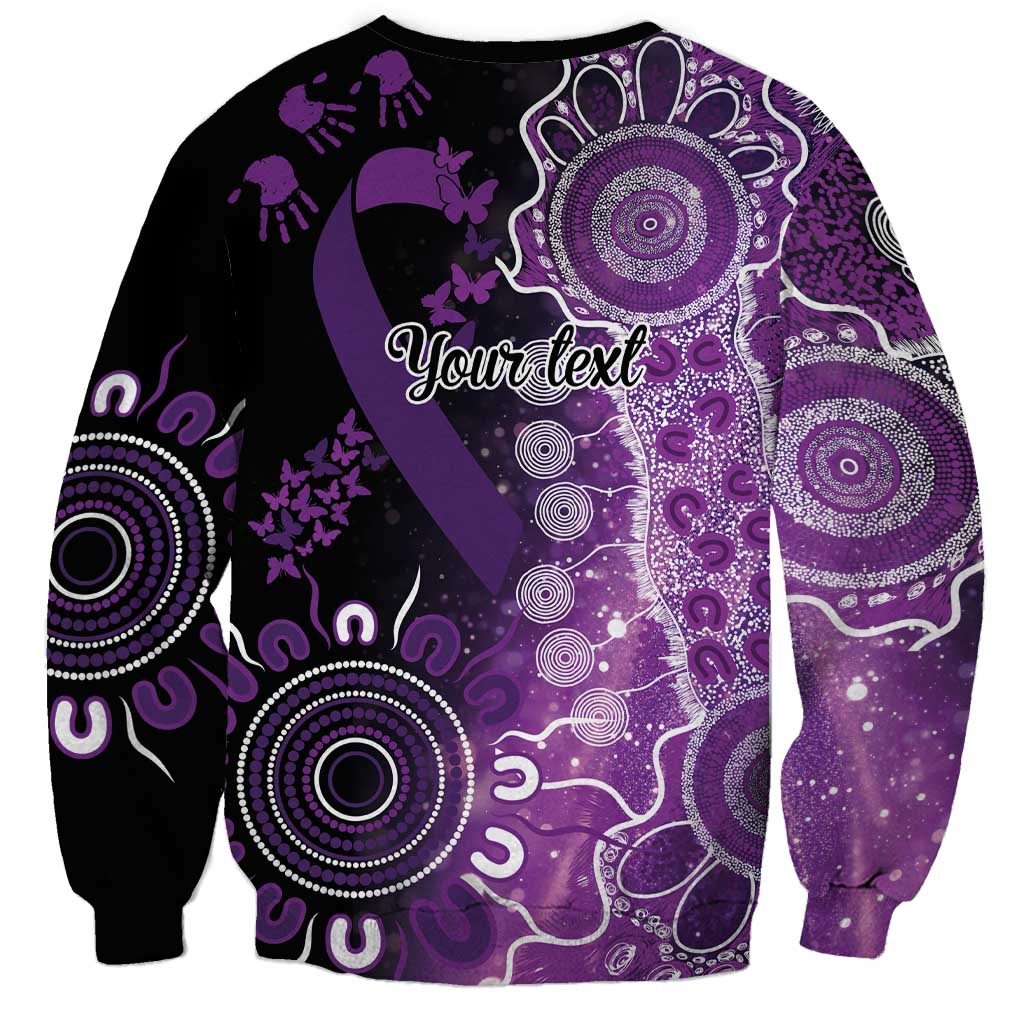 Domestic Violence Awareness Personalised Sweatshirt Aboriginal Ribbon Dot Painting