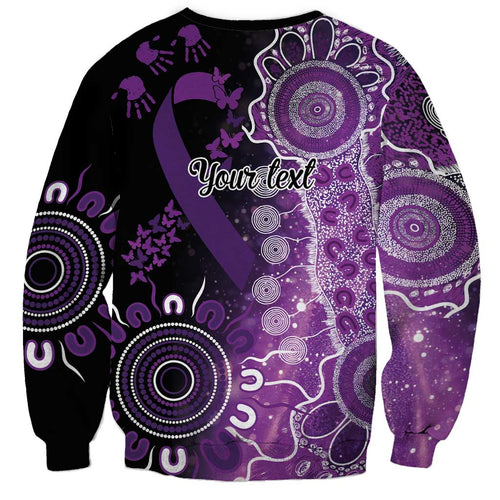 Domestic Violence Awareness Personalised Sweatshirt Aboriginal Ribbon Dot Painting