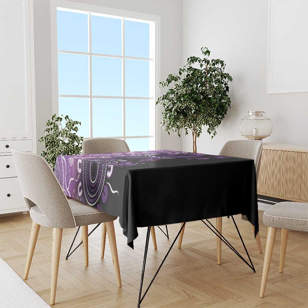 Domestic Violence Awareness Personalised Tablecloth Aboriginal Ribbon Dot Painting