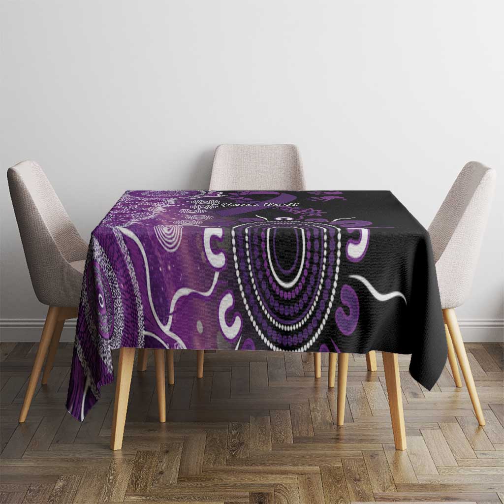Domestic Violence Awareness Personalised Tablecloth Aboriginal Ribbon Dot Painting