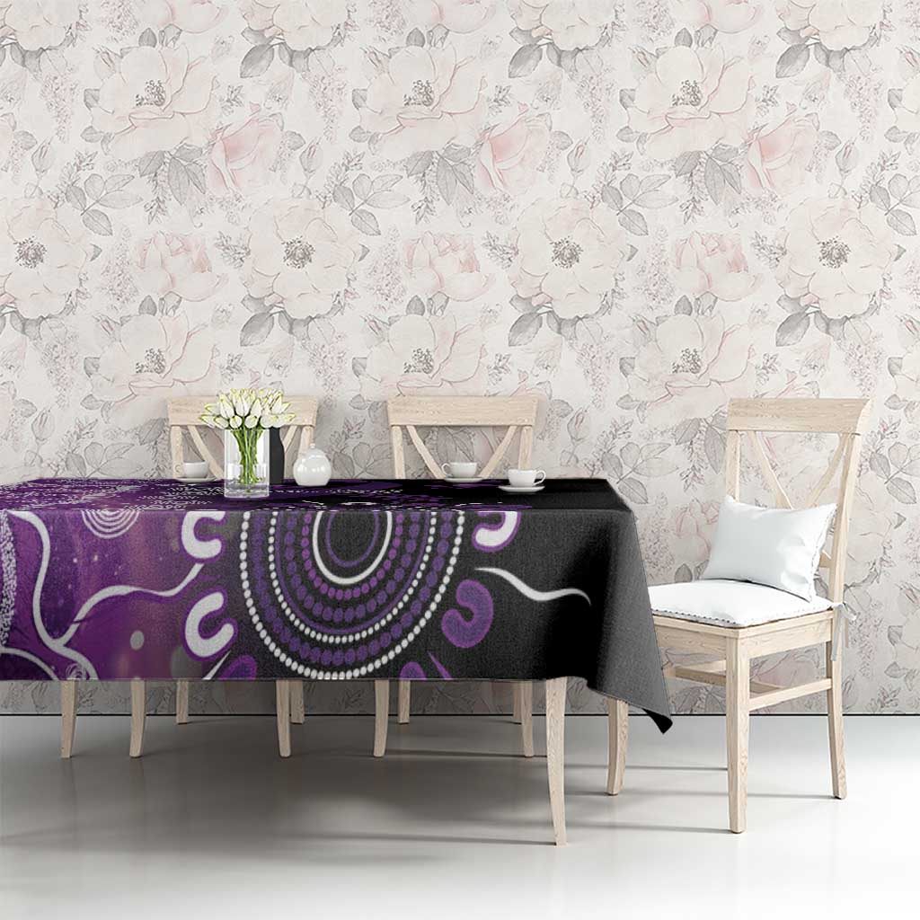 Domestic Violence Awareness Personalised Tablecloth Aboriginal Ribbon Dot Painting