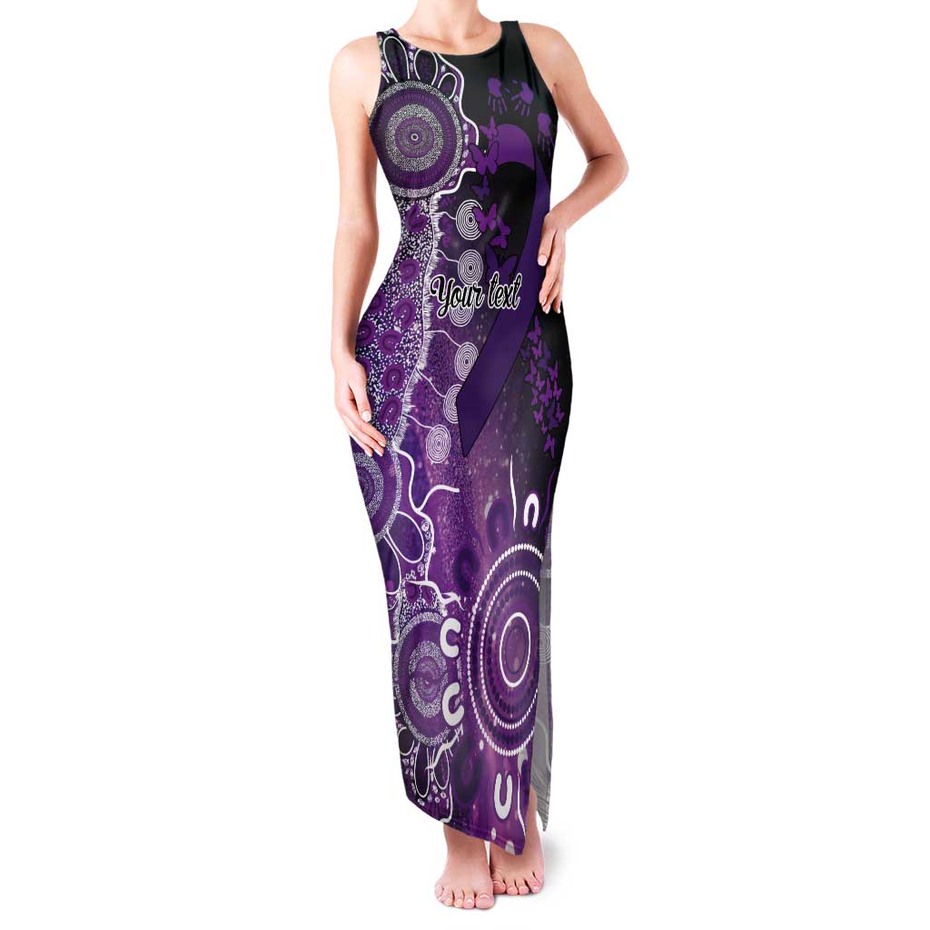 Domestic Violence Awareness Personalised Tank Maxi Dress Aboriginal Ribbon Dot Painting