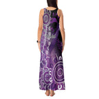 Domestic Violence Awareness Personalised Tank Maxi Dress Aboriginal Ribbon Dot Painting
