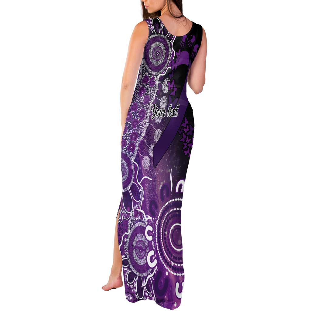 Domestic Violence Awareness Personalised Tank Maxi Dress Aboriginal Ribbon Dot Painting