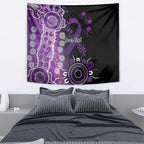 Domestic Violence Awareness Personalised Tapestry Aboriginal Ribbon Dot Painting