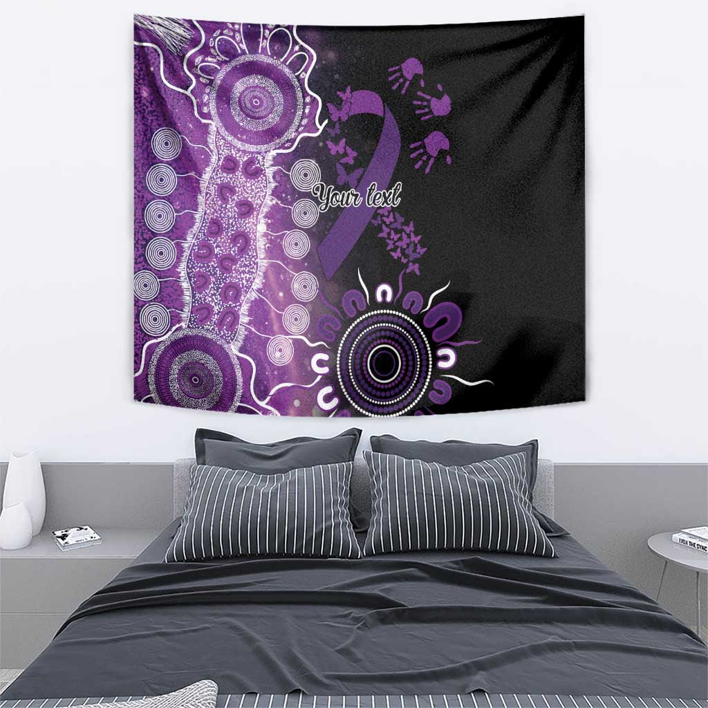 Domestic Violence Awareness Personalised Tapestry Aboriginal Ribbon Dot Painting