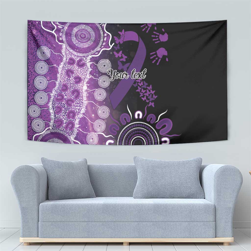 Domestic Violence Awareness Personalised Tapestry Aboriginal Ribbon Dot Painting