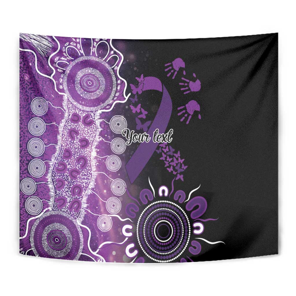 Domestic Violence Awareness Personalised Tapestry Aboriginal Ribbon Dot Painting