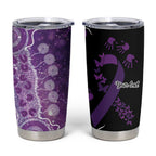 Domestic Violence Awareness Personalised Tumbler Cup Aboriginal Ribbon Dot Painting