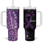 Domestic Violence Awareness Personalised Tumbler With Handle Aboriginal Ribbon Dot Painting