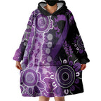 Domestic Violence Awareness Personalised Wearable Blanket Hoodie Aboriginal Ribbon Dot Painting