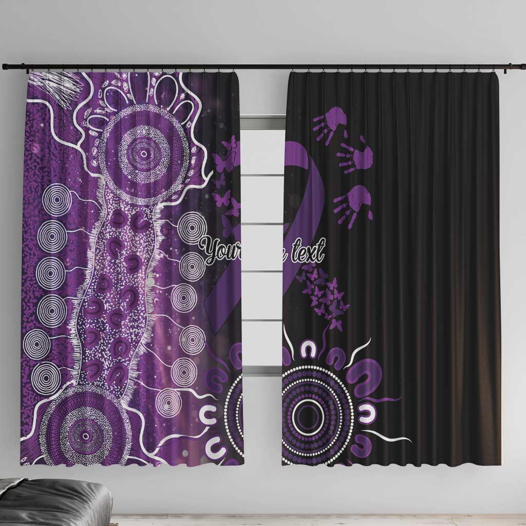Domestic Violence Awareness Personalised Window Curtain Aboriginal Ribbon Dot Painting