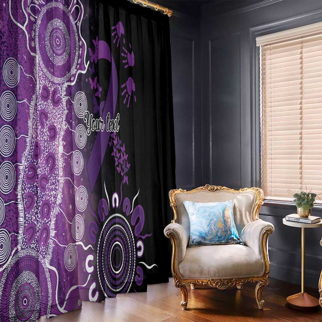 Domestic Violence Awareness Personalised Window Curtain Aboriginal Ribbon Dot Painting