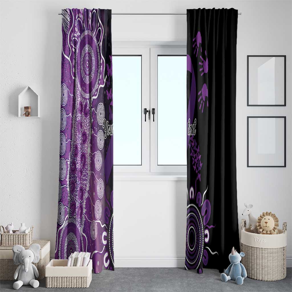 Domestic Violence Awareness Personalised Window Curtain Aboriginal Ribbon Dot Painting