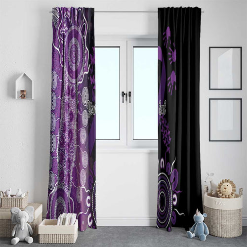 Domestic Violence Awareness Personalised Window Curtain Aboriginal Ribbon Dot Painting