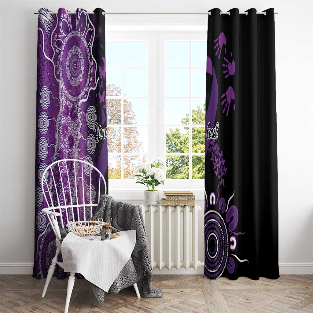Domestic Violence Awareness Personalised Window Curtain Aboriginal Ribbon Dot Painting