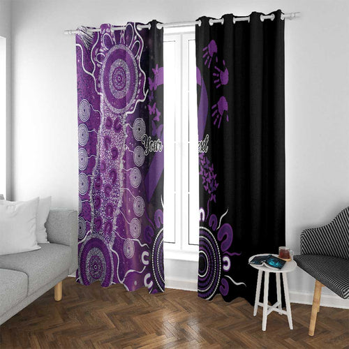 Domestic Violence Awareness Personalised Window Curtain Aboriginal Ribbon Dot Painting