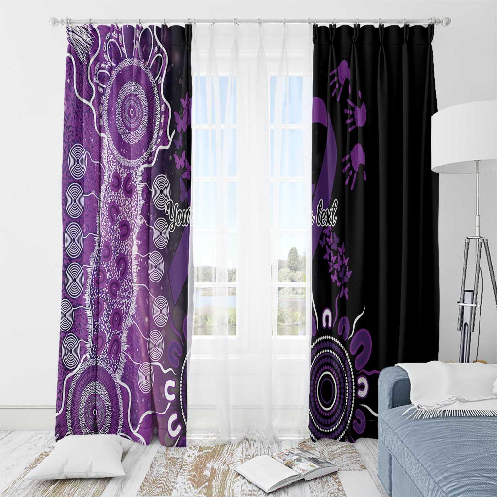 Domestic Violence Awareness Personalised Window Curtain Aboriginal Ribbon Dot Painting
