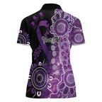 Domestic Violence Awareness Personalised Women Polo Shirt Aboriginal Ribbon Dot Painting