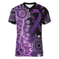 Domestic Violence Awareness Personalised Women V-Neck T-Shirt Aboriginal Ribbon Dot Painting