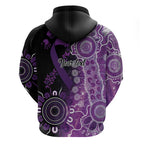 Domestic Violence Awareness Personalised Zip Hoodie Aboriginal Ribbon Dot Painting