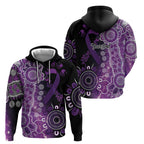 Domestic Violence Awareness Personalised Zip Hoodie Aboriginal Ribbon Dot Painting