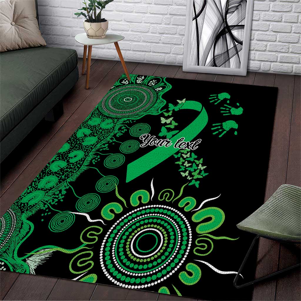Minority Mental Health Awareness Personalised Area Rug Aboriginal Ribbon Dot Painting