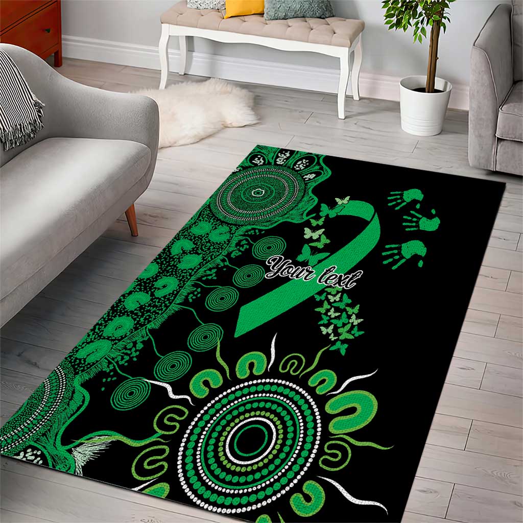 Minority Mental Health Awareness Personalised Area Rug Aboriginal Ribbon Dot Painting