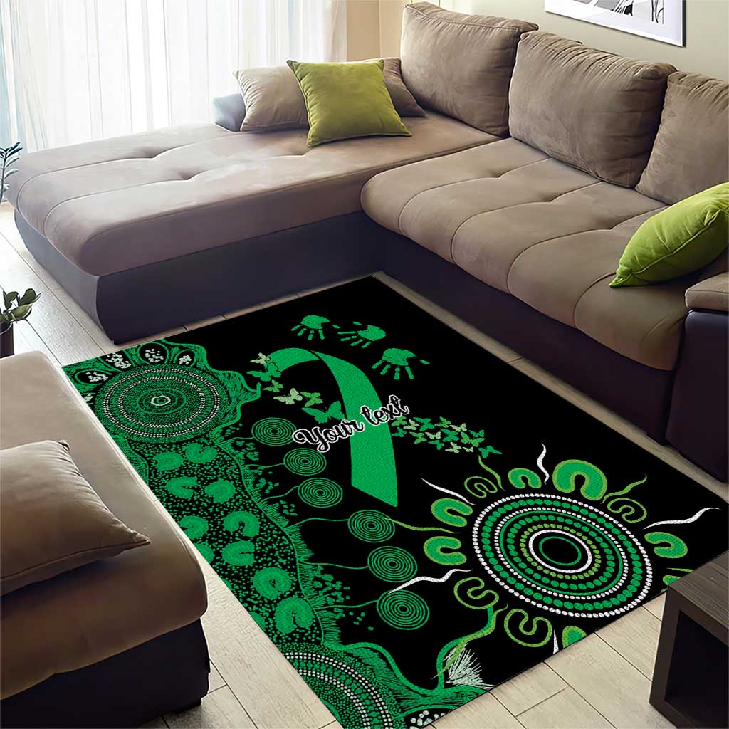 Minority Mental Health Awareness Personalised Area Rug Aboriginal Ribbon Dot Painting