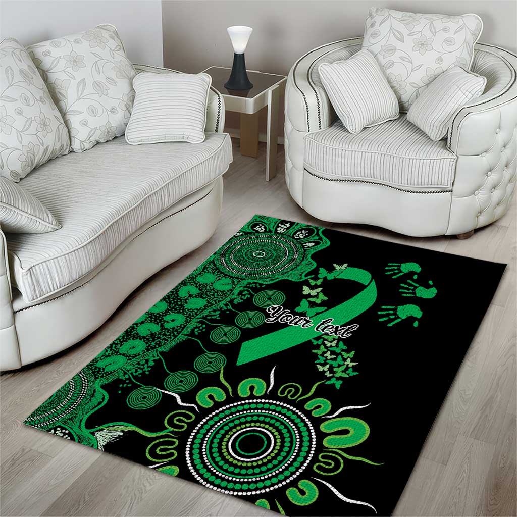 Minority Mental Health Awareness Personalised Area Rug Aboriginal Ribbon Dot Painting