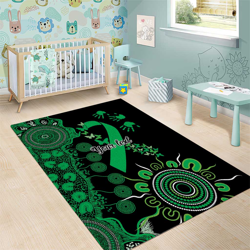 Minority Mental Health Awareness Personalised Area Rug Aboriginal Ribbon Dot Painting