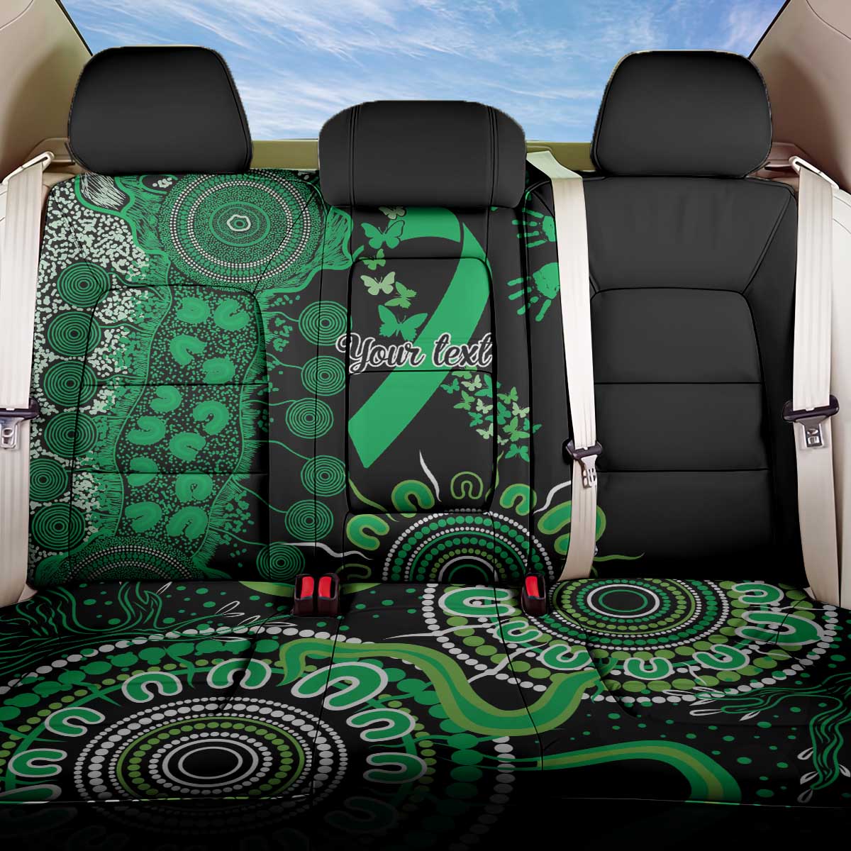 Minority Mental Health Awareness Personalised Back Car Seat Cover Aboriginal Ribbon Dot Painting
