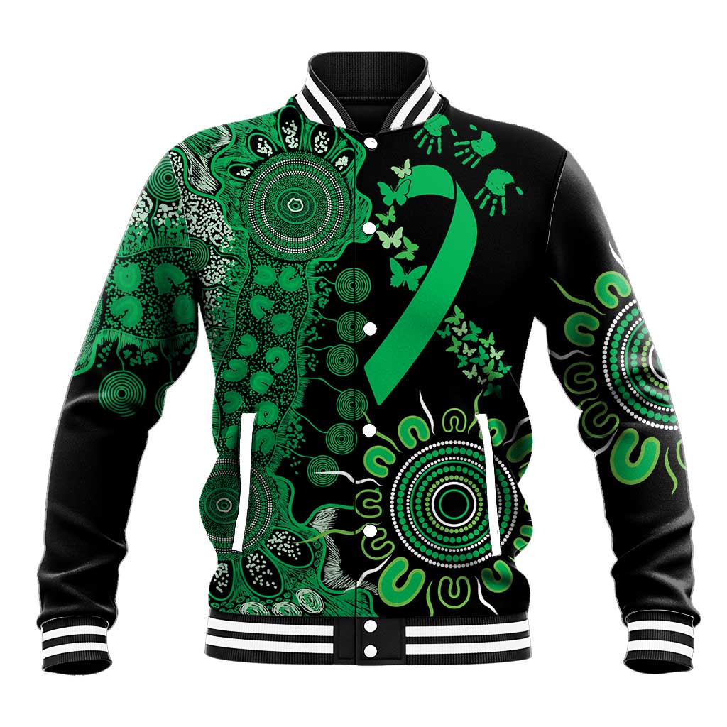Minority Mental Health Awareness Personalised Baseball Jacket Aboriginal Ribbon Dot Painting