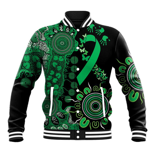 Minority Mental Health Awareness Personalised Baseball Jacket Aboriginal Ribbon Dot Painting