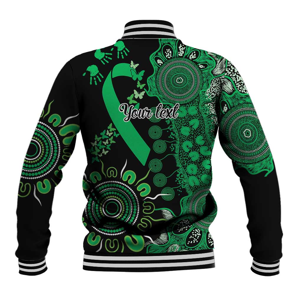 Minority Mental Health Awareness Personalised Baseball Jacket Aboriginal Ribbon Dot Painting