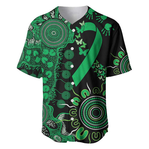 Minority Mental Health Awareness Personalised Baseball Jersey Aboriginal Ribbon Dot Painting