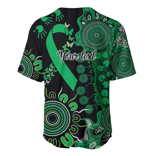 Minority Mental Health Awareness Personalised Baseball Jersey Aboriginal Ribbon Dot Painting