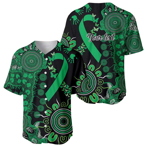 Minority Mental Health Awareness Personalised Baseball Jersey Aboriginal Ribbon Dot Painting