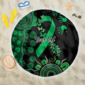 Minority Mental Health Awareness Personalised Beach Blanket Aboriginal Ribbon Dot Painting