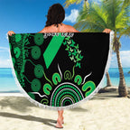 Minority Mental Health Awareness Personalised Beach Blanket Aboriginal Ribbon Dot Painting
