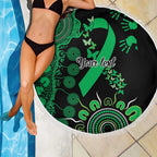 Minority Mental Health Awareness Personalised Beach Blanket Aboriginal Ribbon Dot Painting