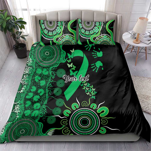 Minority Mental Health Awareness Personalised Bedding Set Aboriginal Ribbon Dot Painting