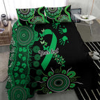 Minority Mental Health Awareness Personalised Bedding Set Aboriginal Ribbon Dot Painting