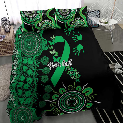 Minority Mental Health Awareness Personalised Bedding Set Aboriginal Ribbon Dot Painting