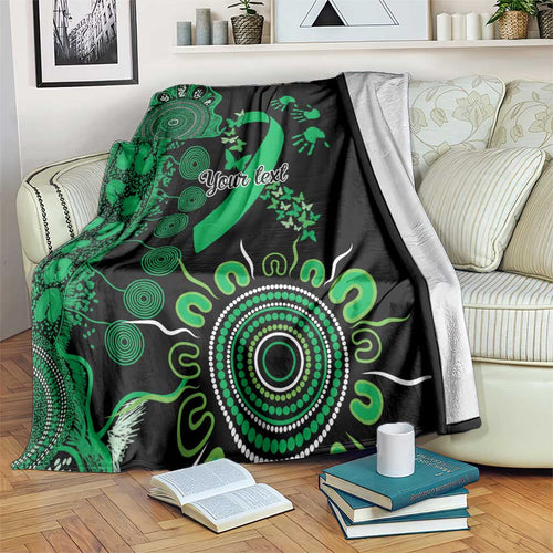 Minority Mental Health Awareness Personalised Blanket Aboriginal Ribbon Dot Painting
