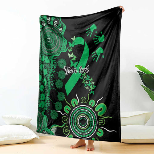 Minority Mental Health Awareness Personalised Blanket Aboriginal Ribbon Dot Painting
