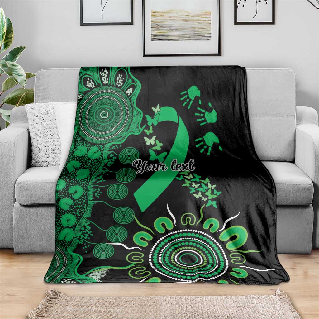 Minority Mental Health Awareness Personalised Blanket Aboriginal Ribbon Dot Painting