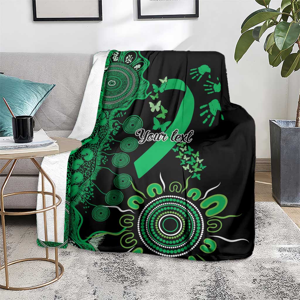 Minority Mental Health Awareness Personalised Blanket Aboriginal Ribbon Dot Painting