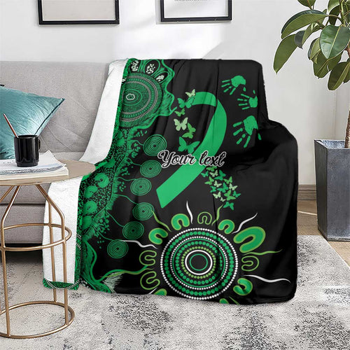 Minority Mental Health Awareness Personalised Blanket Aboriginal Ribbon Dot Painting